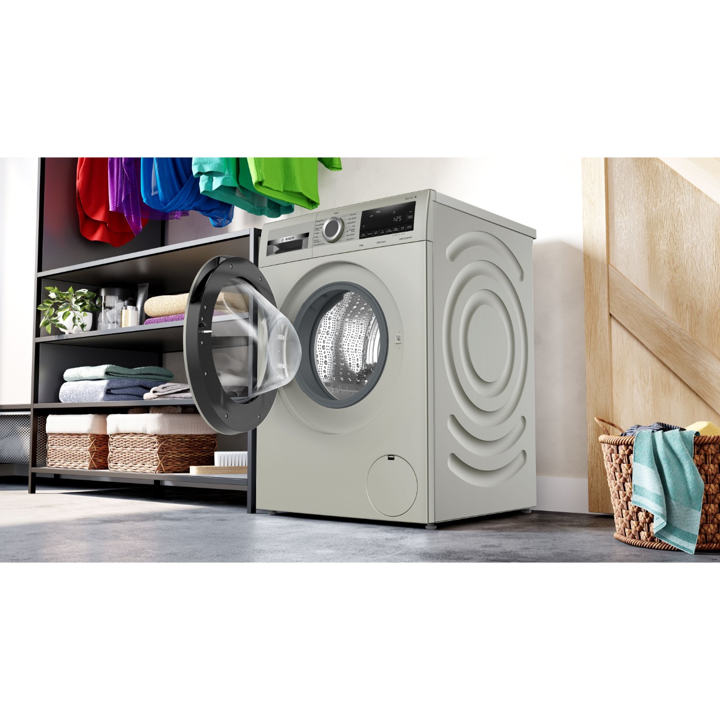 Bosch Serie 4 Çamaşır Makinesi 9 kg 1400 dev./dak., Gümüş WGA244XSTR