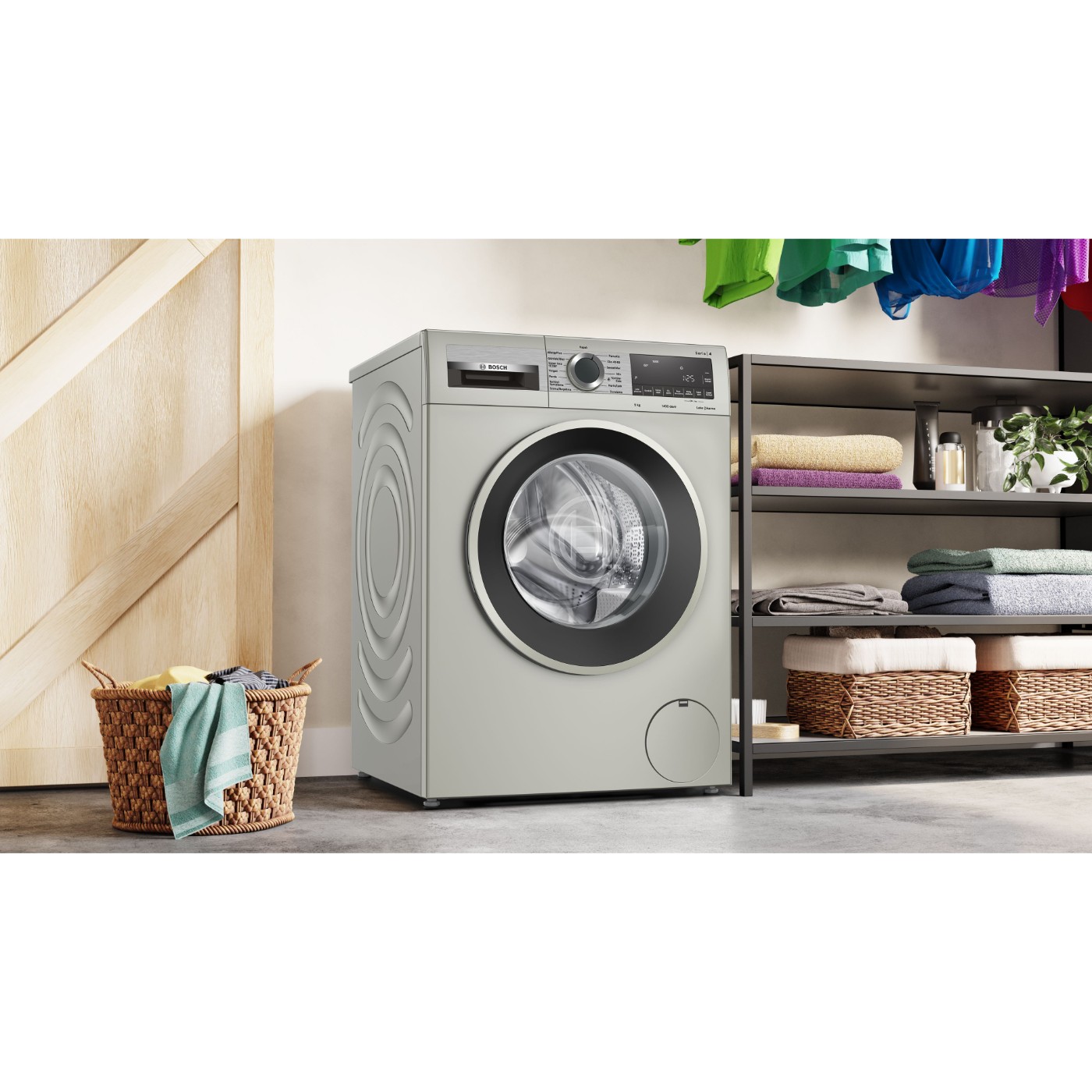 Bosch Serie 4 Çamaşır Makinesi 9 kg 1400 dev./dak., Gümüş WGA244XSTR