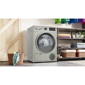 Bosch Serie 4 Isı Pompalı Kurutma Makinesi 9 kg Gümüş WQG2410TTR