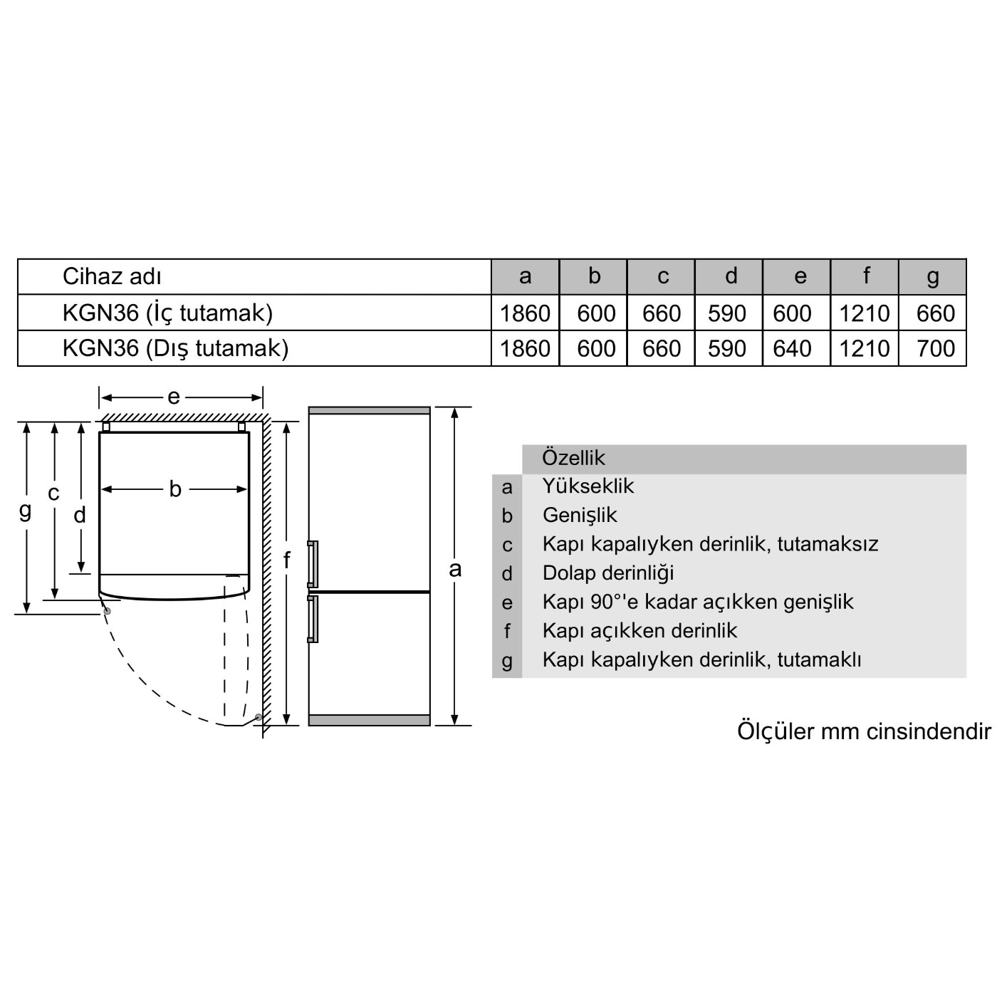 Bosch Serie 2 Alttan Donduruculu Buzdolabı 186 x 60 cm Inox Görünümlü KGN36NLE0N