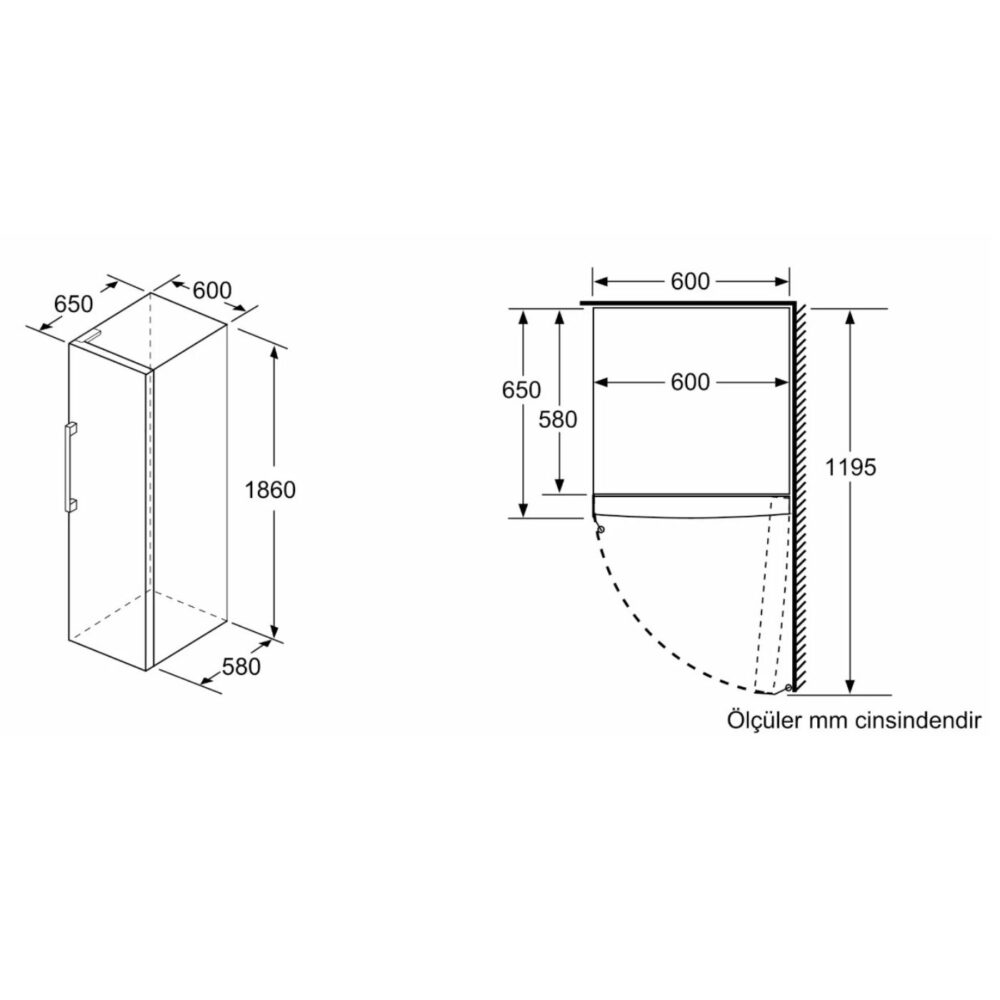 BOSCH GSN36VIE0N - Serie 4, Solo Derin Dondurucu, 186 x 60 cm, Kolay temizlenebilir Inox
